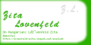 zita lovenfeld business card